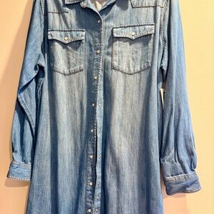 Old Navy Light Blue Denim Shirt Dress